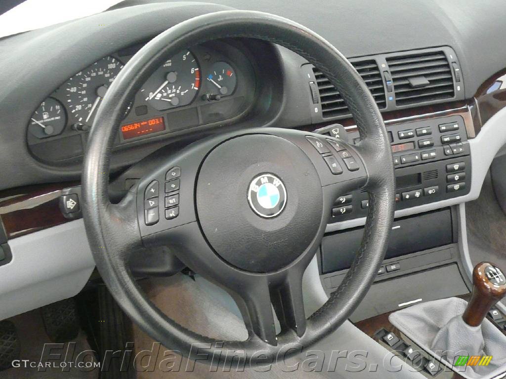2001 3 Series 325i Convertible - Steel Blue Metallic / Grey photo #16