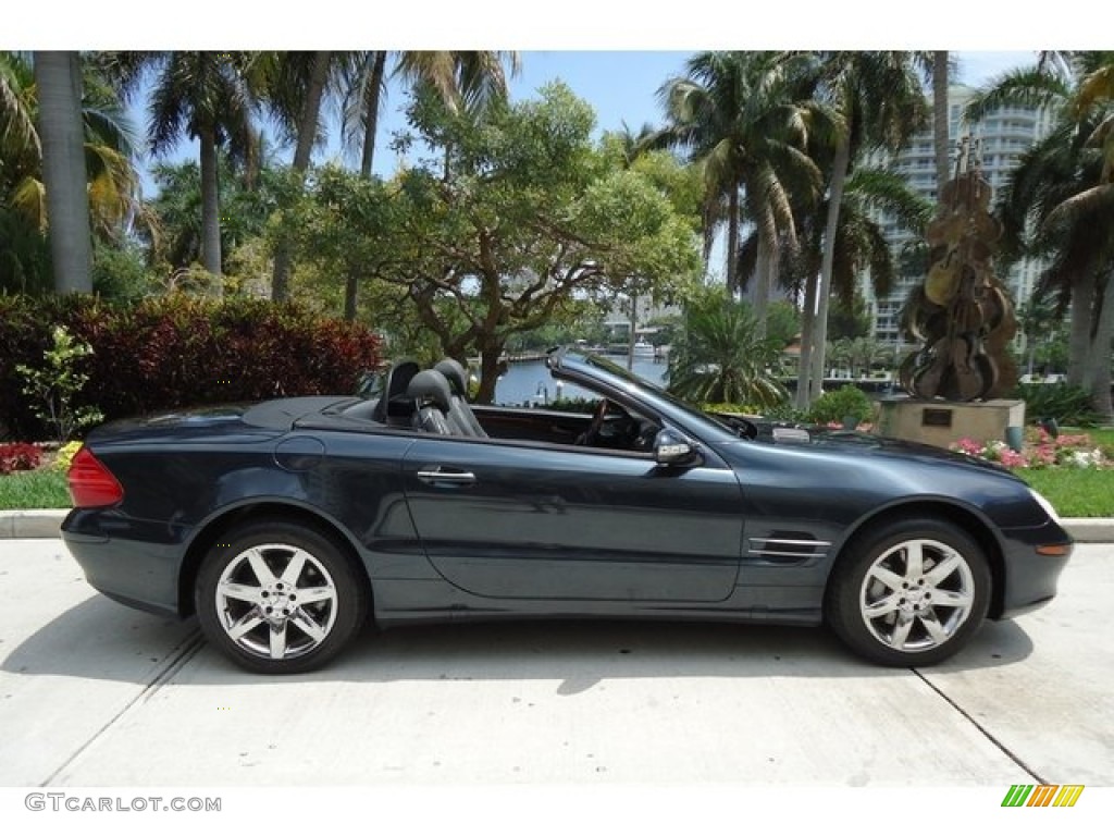 Black Opal Metallic 2003 Mercedes-Benz SL 500 Roadster Exterior Photo #63380390