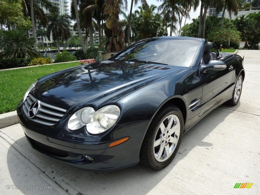 Black Opal Metallic 2003 Mercedes-Benz SL 500 Roadster Exterior Photo #63380402
