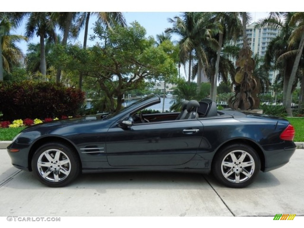 Black Opal Metallic 2003 Mercedes-Benz SL 500 Roadster Exterior Photo #63380414