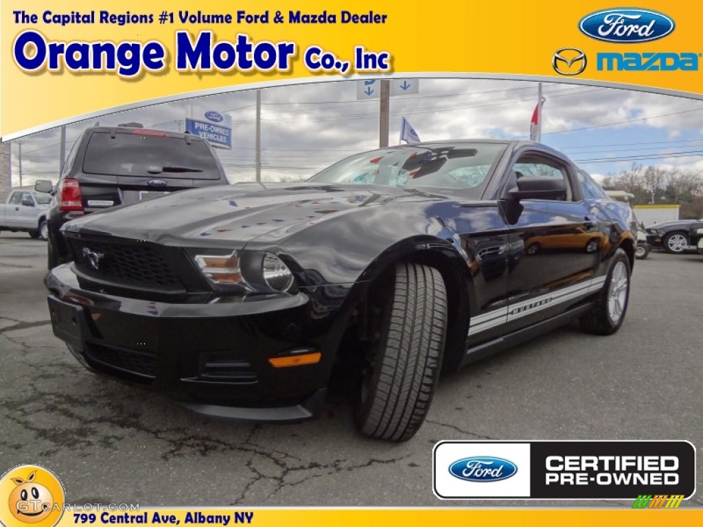 2011 Mustang V6 Coupe - Ebony Black / Stone photo #1