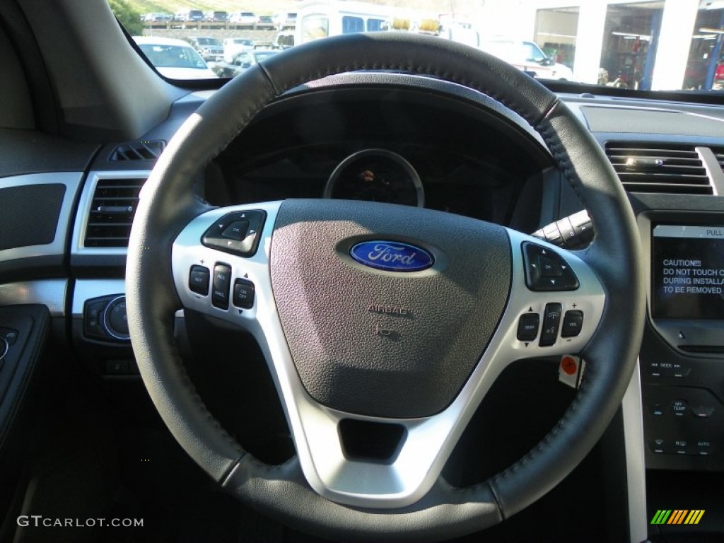 2013 Ford Explorer XLT 4WD Charcoal Black Steering Wheel Photo #63381920