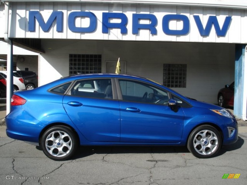 2011 Fiesta SEL Sedan - Blue Flame Metallic / Charcoal Black/Blue Cloth photo #1