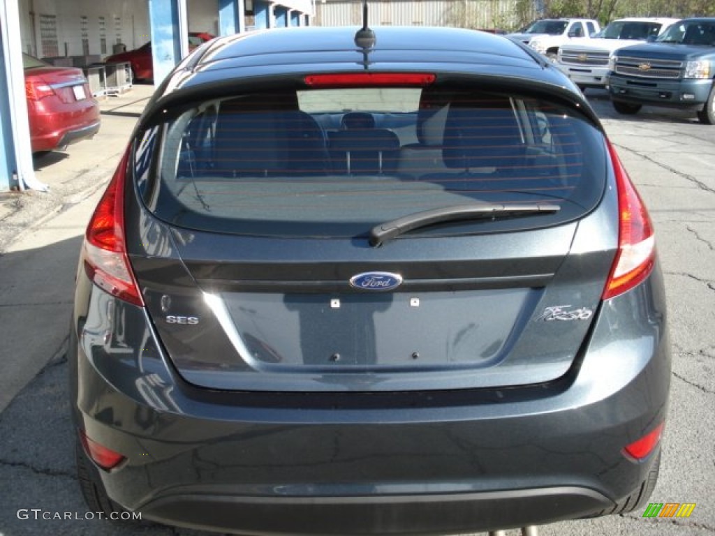2011 Fiesta SES Hatchback - Monterey Grey Metallic / Charcoal Black/Blue Cloth photo #22