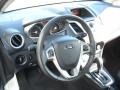 Charcoal Black/Blue Cloth 2011 Ford Fiesta SES Hatchback Steering Wheel