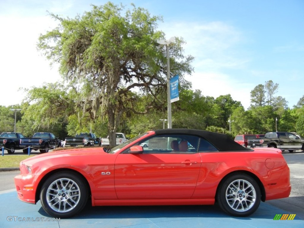 2013 Mustang GT Premium Convertible - Race Red / Brick Red/Cashmere Accent photo #2