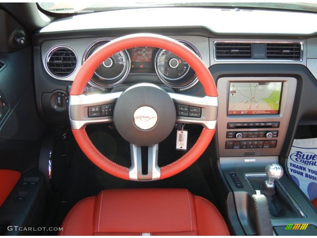 2013 Mustang GT Premium Convertible - Race Red / Brick Red/Cashmere Accent photo #10