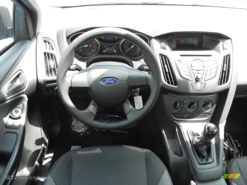 2012 Ford Focus S Sedan Charcoal Black Dashboard Photo #63393002