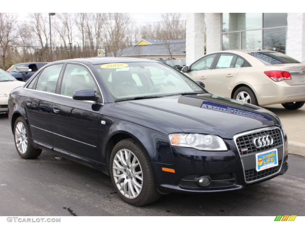 2008 A4 2.0T quattro Sedan - Deep Sea Blue Pearl Effect / Beige photo #17