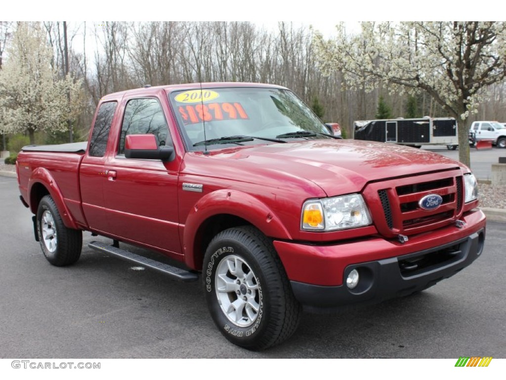 2010 Ranger Sport SuperCab 4x4 - Redfire Metallic / Medium Dark Flint photo #16