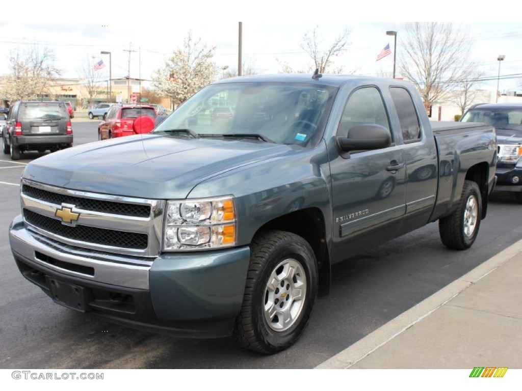 Blue Granite Metallic 2009 Chevrolet Silverado 1500 LT Extended Cab 4x4 Exterior Photo #63398506