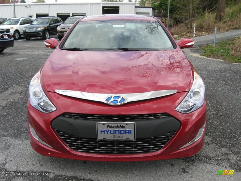 2011 Sonata Hybrid - Venetian Red / Camel photo #3