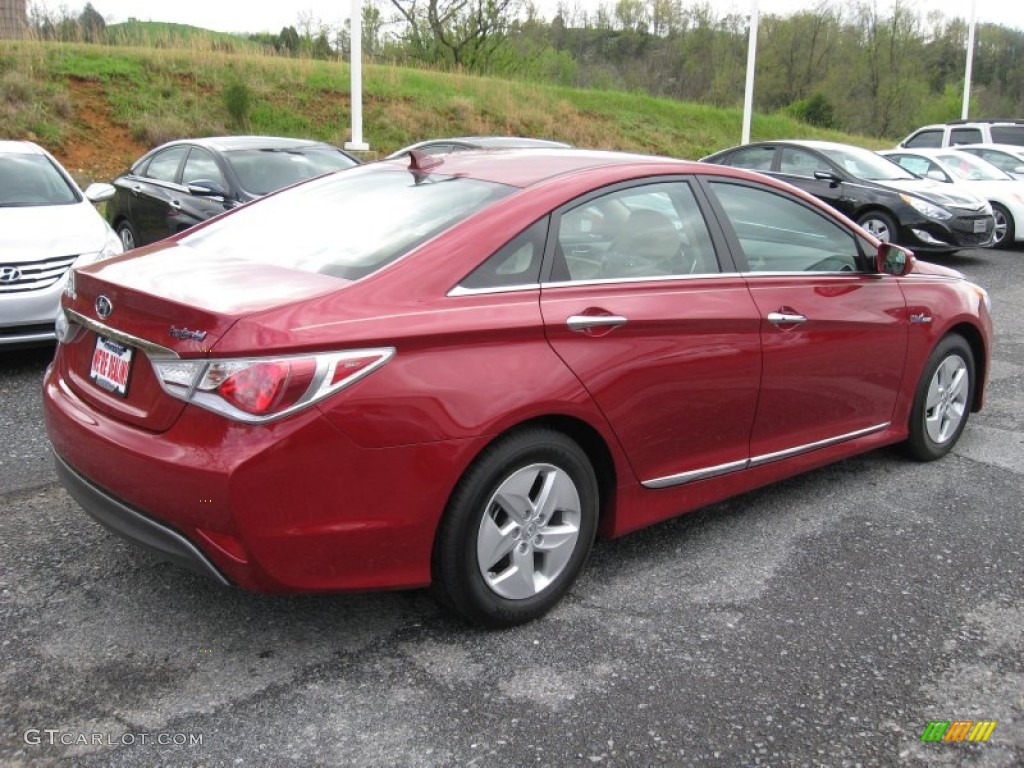 2011 Sonata Hybrid - Venetian Red / Camel photo #6