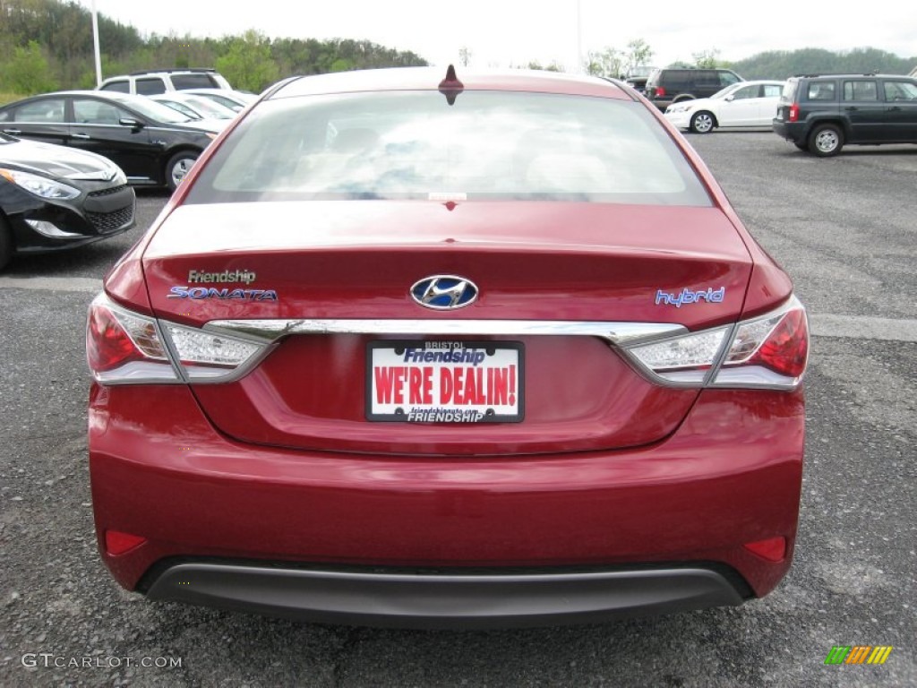 2011 Sonata Hybrid - Venetian Red / Camel photo #7