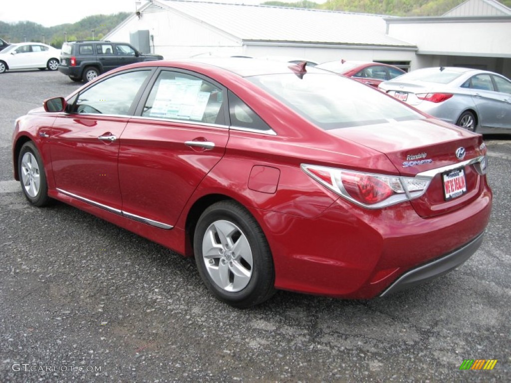 2011 Sonata Hybrid - Venetian Red / Camel photo #8