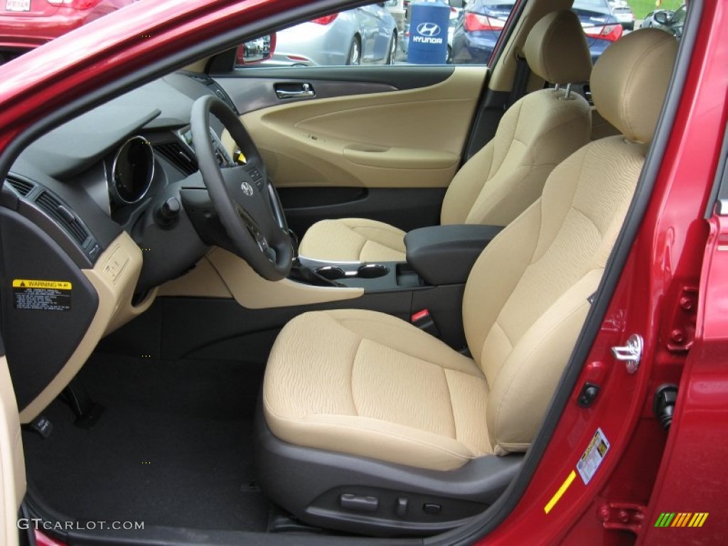 2011 Sonata Hybrid - Venetian Red / Camel photo #14
