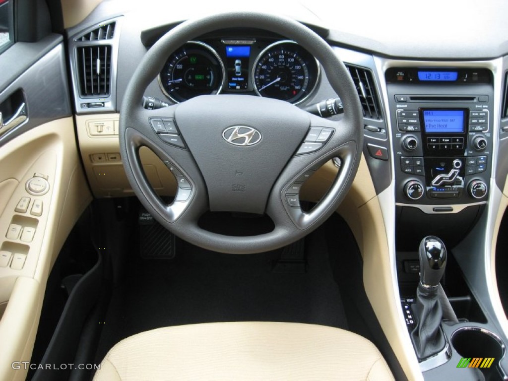 2011 Sonata Hybrid - Venetian Red / Camel photo #23
