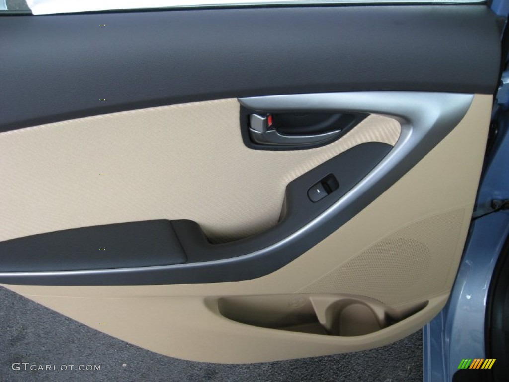 2012 Elantra GLS - Blue Sky Metallic / Beige photo #18