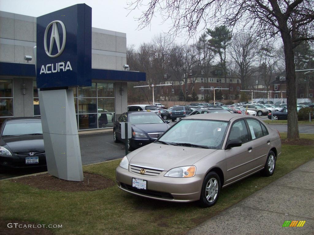 2001 Civic LX Sedan - Titanium Metallic / Beige photo #1