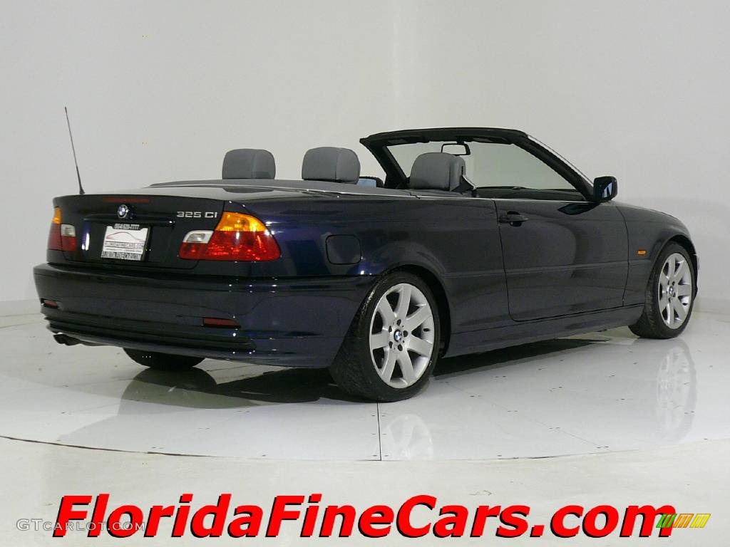 2001 3 Series 325i Convertible - Black Sapphire Metallic / Grey photo #2