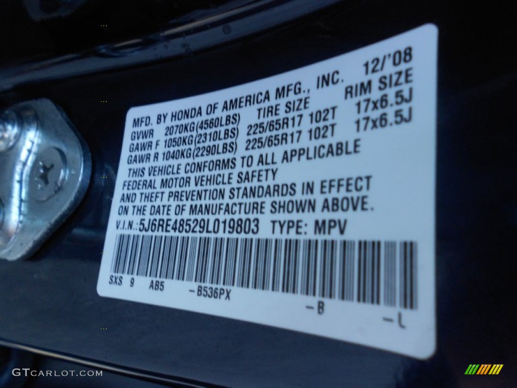 2009 CR-V EX 4WD - Royal Blue Pearl / Gray photo #18