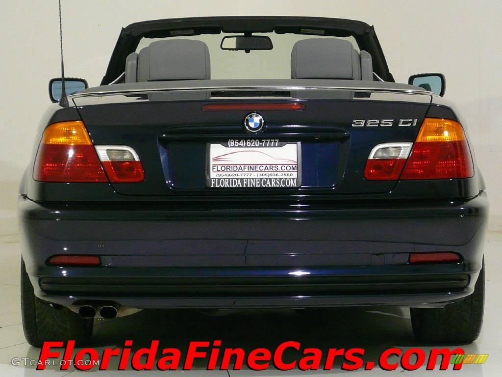 2001 3 Series 325i Convertible - Black Sapphire Metallic / Grey photo #6