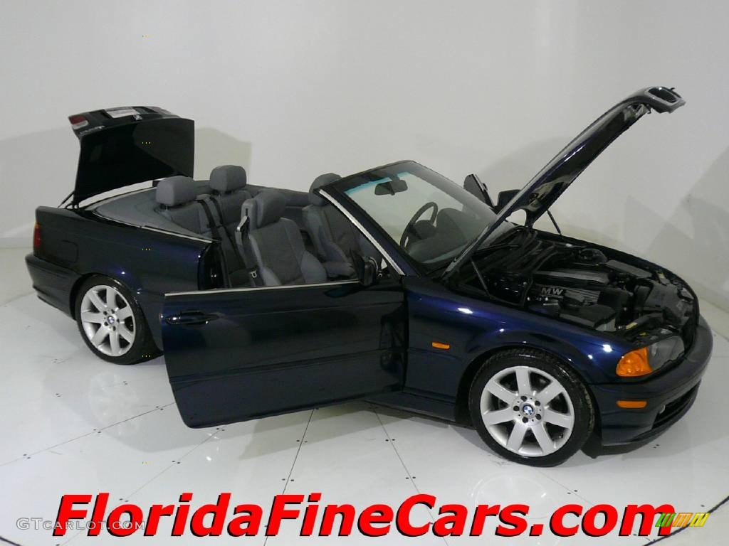 2001 3 Series 325i Convertible - Black Sapphire Metallic / Grey photo #7