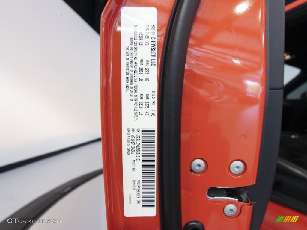 2008 Challenger Color Code PLC for HEMI Orange Photo #63404477