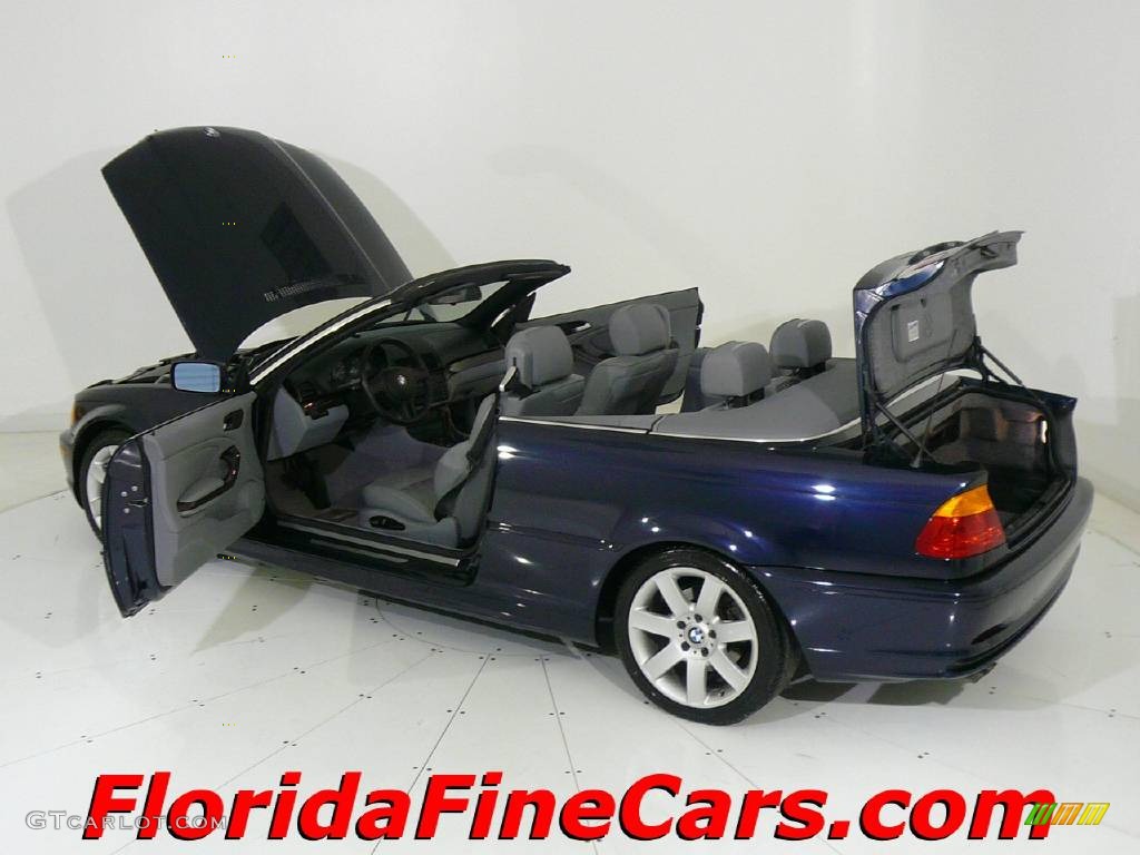 2001 3 Series 325i Convertible - Black Sapphire Metallic / Grey photo #8