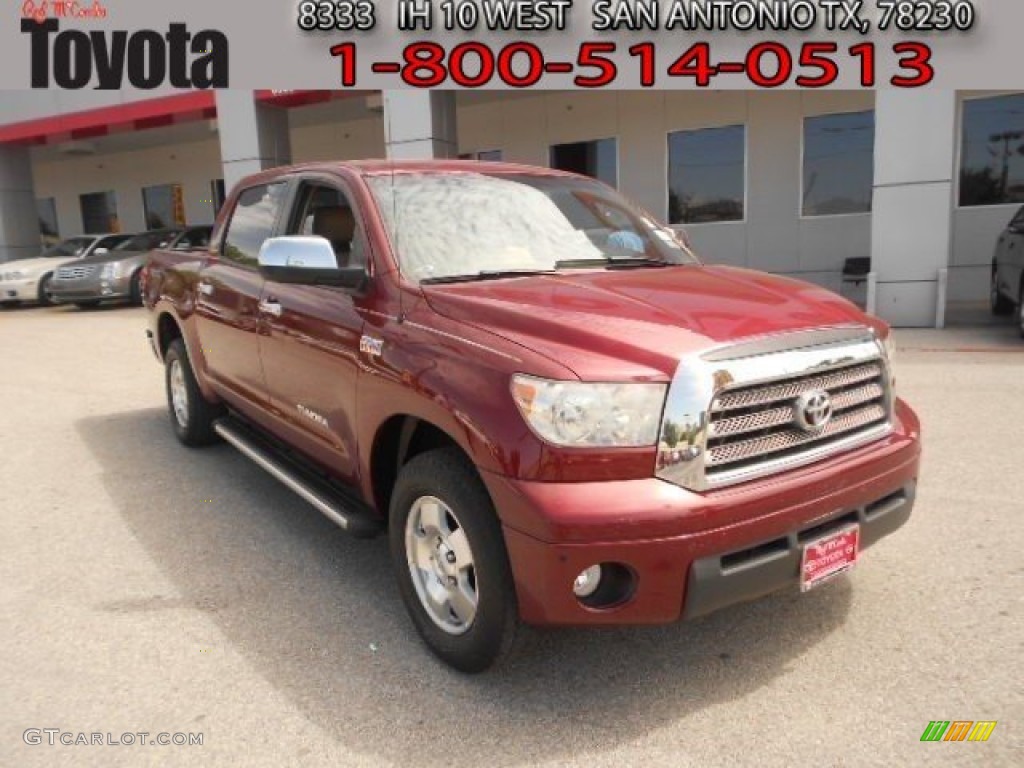 2007 Tundra Limited CrewMax - Salsa Red Pearl / Beige photo #1
