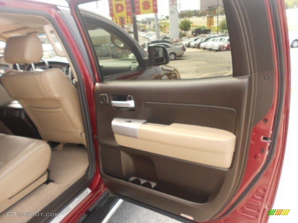 2007 Tundra Limited CrewMax - Salsa Red Pearl / Beige photo #15