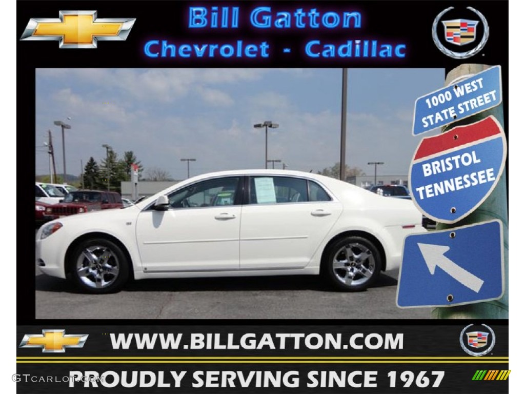2008 Malibu LT Sedan - White / Titanium Gray photo #1