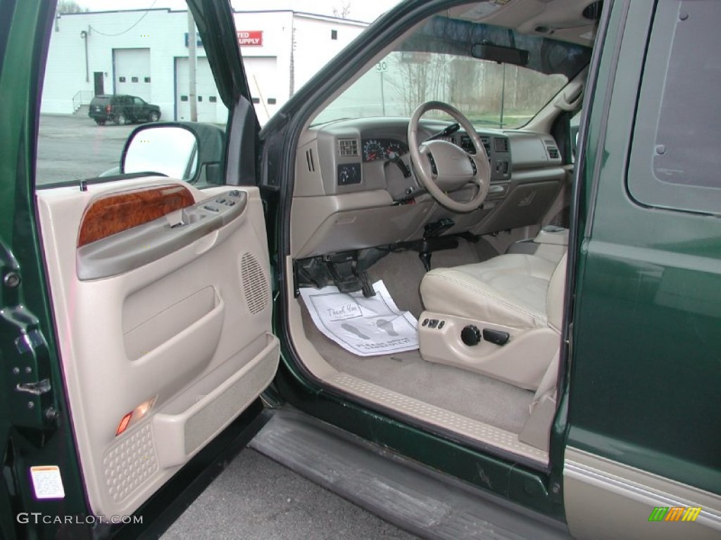 2000 F250 Super Duty Lariat Extended Cab 4x4 - Woodland Green Metallic / Medium Parchment photo #22