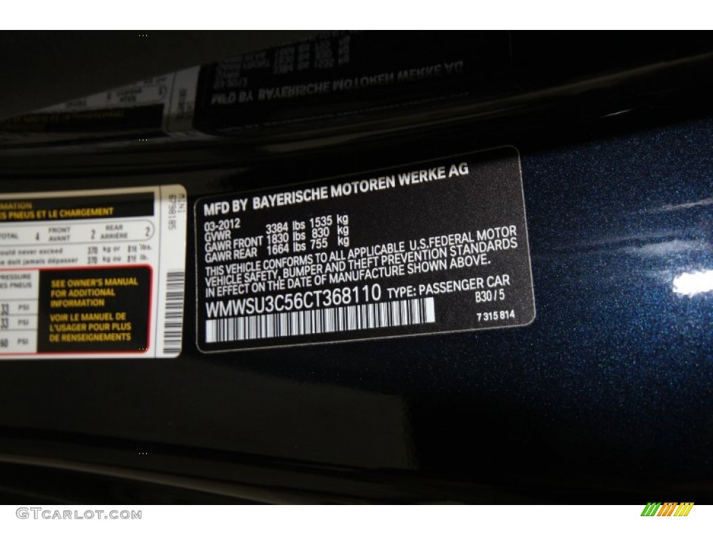 2012 Cooper Color Code B30 for Reef Blue Metallic Photo #63409847