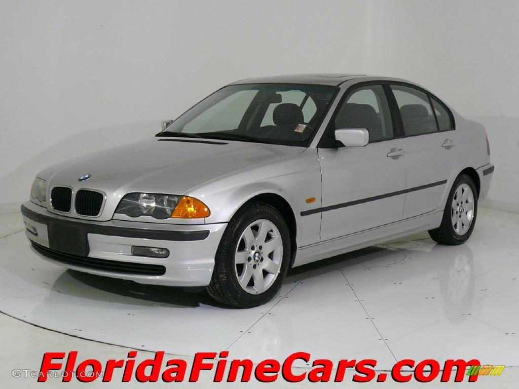 2001 3 Series 325i Sedan - Titanium Silver Metallic / Black photo #1