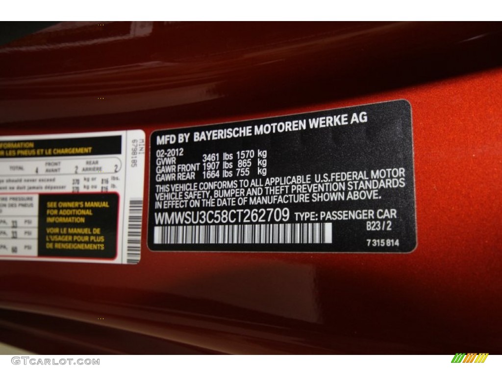 2012 Cooper Color Code B23 for Spice Orange Metallic Photo #63411371