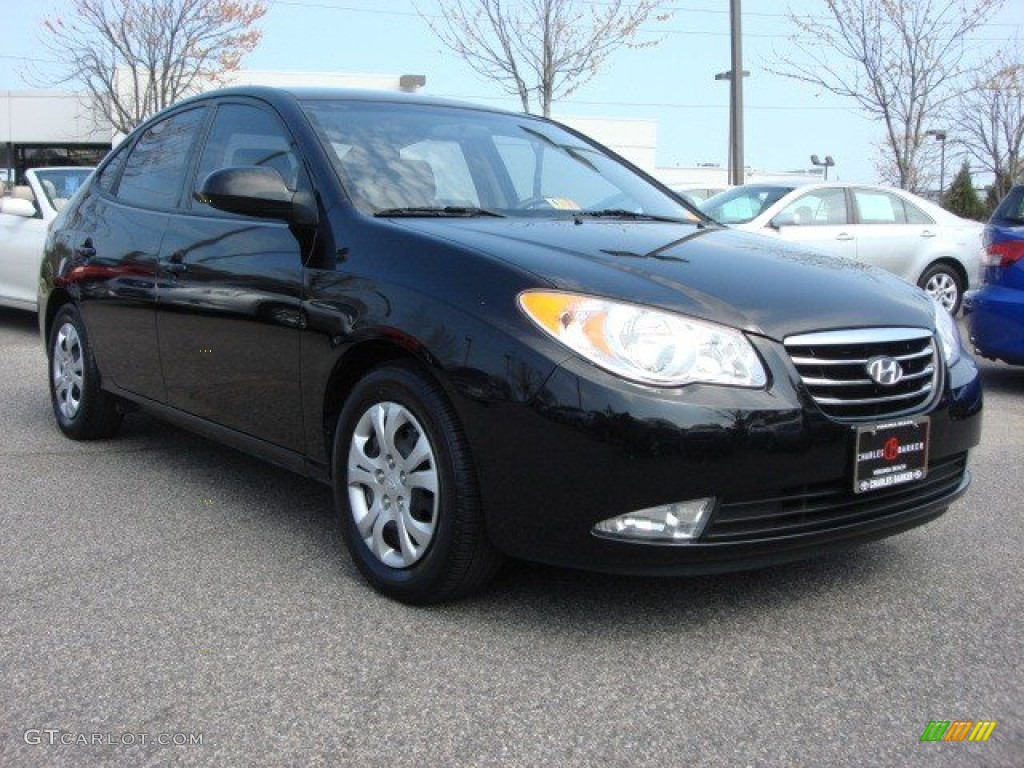 2010 Elantra GLS - Ebony Black / Beige photo #1