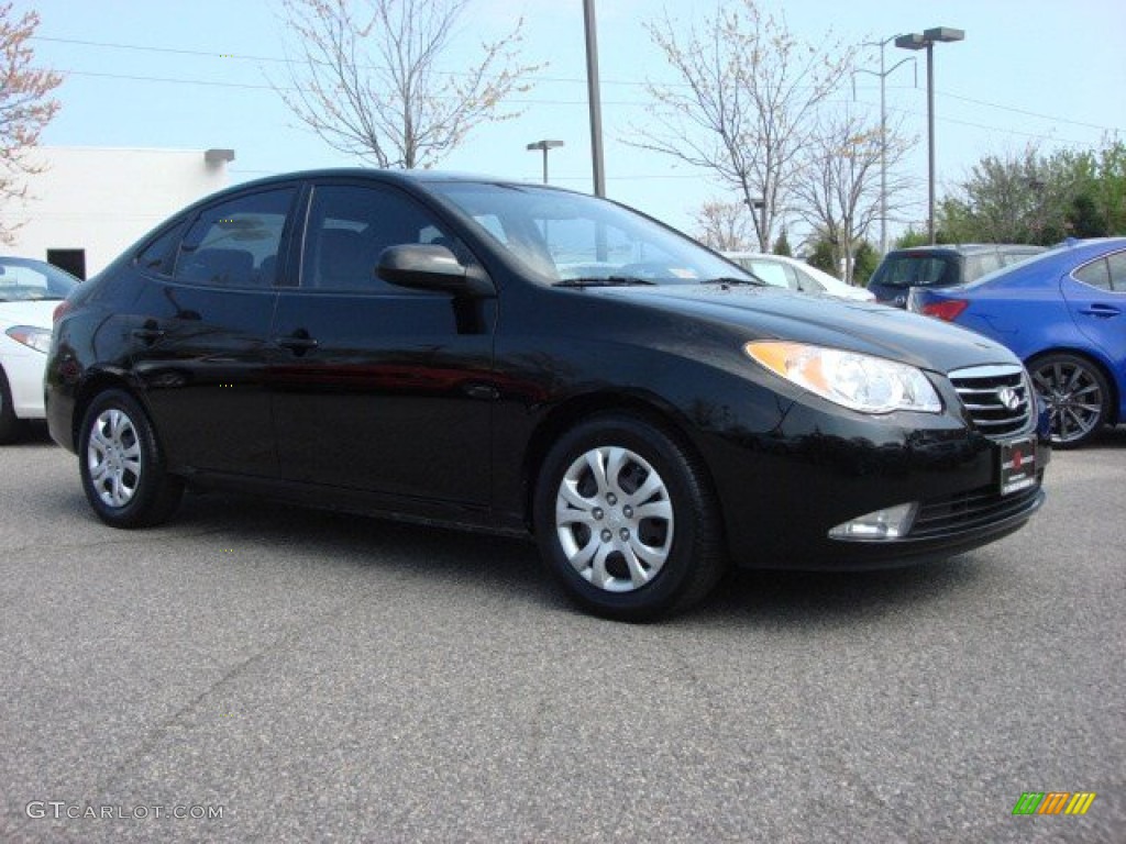 2010 Elantra GLS - Ebony Black / Beige photo #2