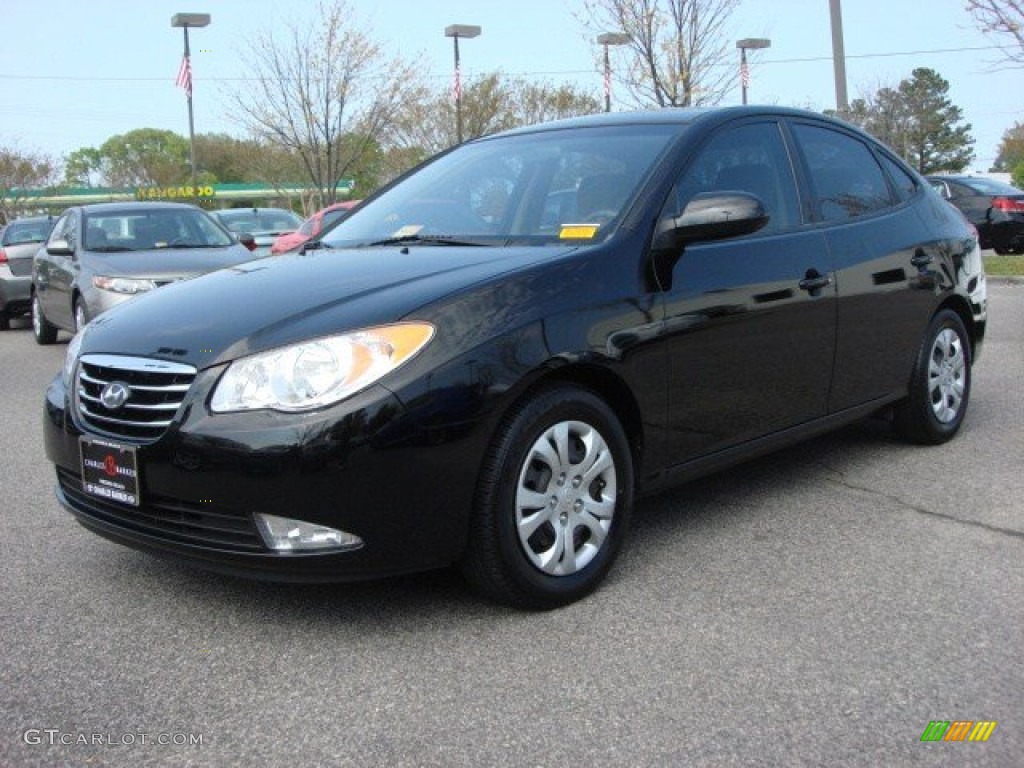 2010 Elantra GLS - Ebony Black / Beige photo #7