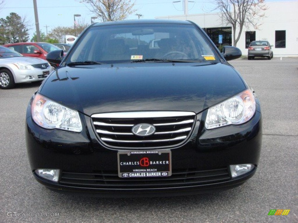 2010 Elantra GLS - Ebony Black / Beige photo #8
