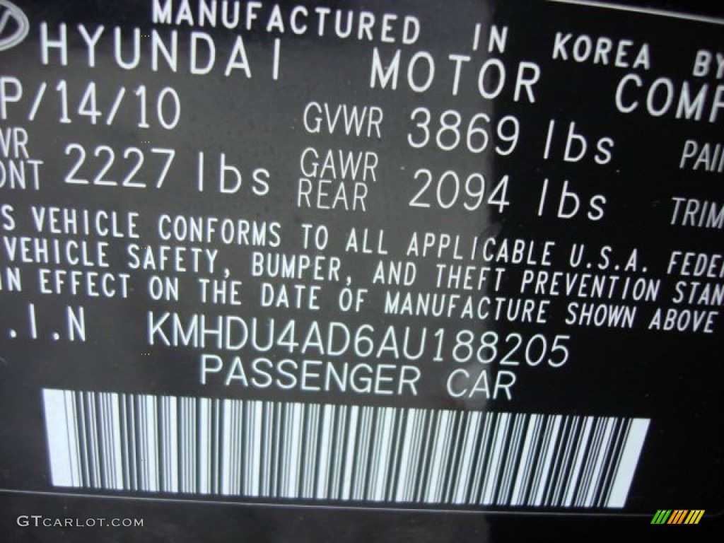 2010 Elantra GLS - Ebony Black / Beige photo #22