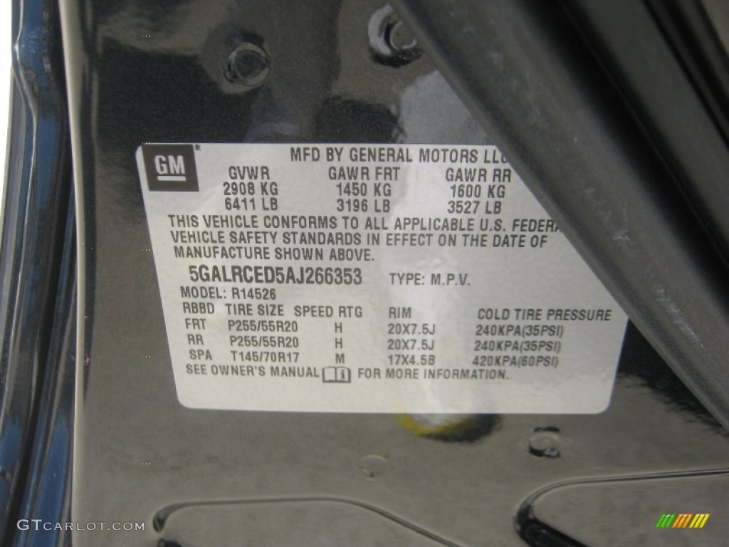 2010 Enclave CXL - Carbon Black Metallic / Ebony/Ebony photo #28