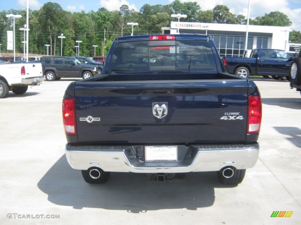 2012 Ram 1500 Lone Star Crew Cab 4x4 - True Blue Pearl / Light Pebble Beige/Bark Brown photo #4