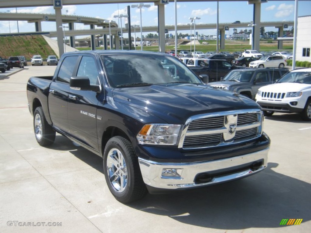 2012 Ram 1500 Lone Star Crew Cab 4x4 - True Blue Pearl / Light Pebble Beige/Bark Brown photo #6