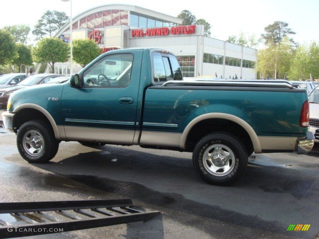 1997 F150 Regular Cab 4x4 - Pacific Green Metallic / Medium Graphite photo #4