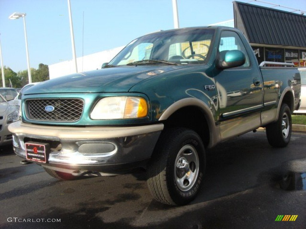 1997 F150 Regular Cab 4x4 - Pacific Green Metallic / Medium Graphite photo #5