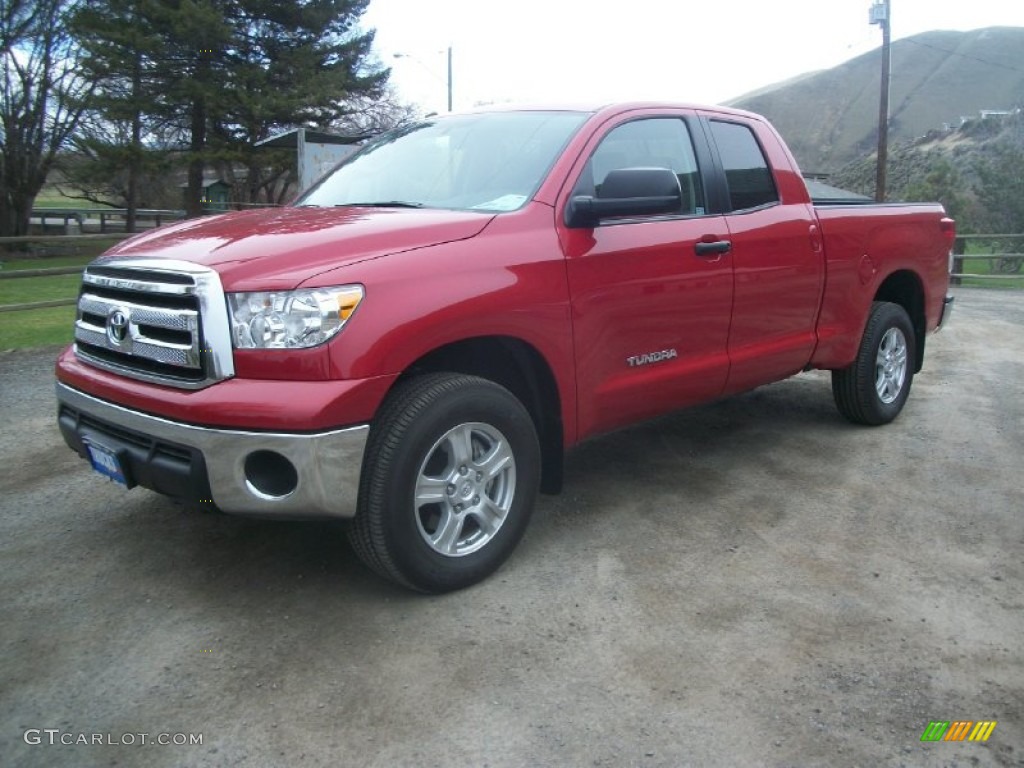 2011 Tundra Double Cab 4x4 - Barcelona Red Metallic / Graphite Gray photo #5