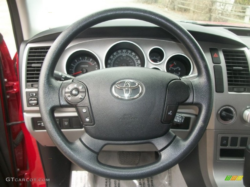 2011 Toyota Tundra Double Cab 4x4 Graphite Gray Steering Wheel Photo #63417983
