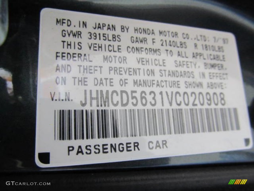 1997 Accord LX Sedan - Eucalyptus Green Pearl / Gray photo #14