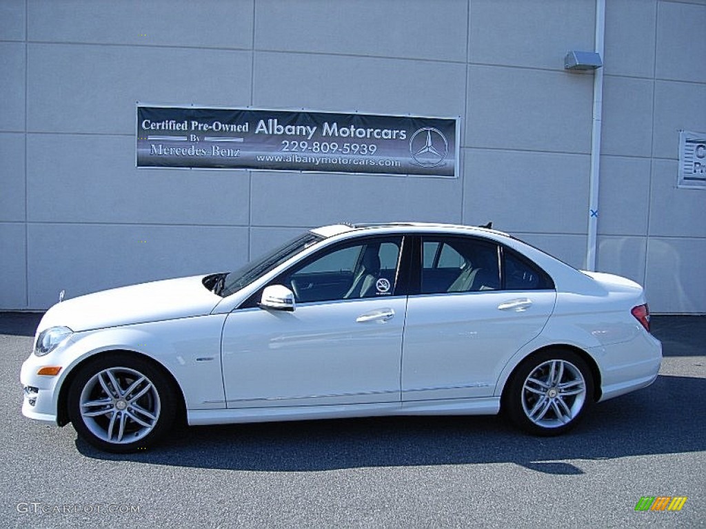 2012 C 250 Luxury - Arctic White / Black photo #1